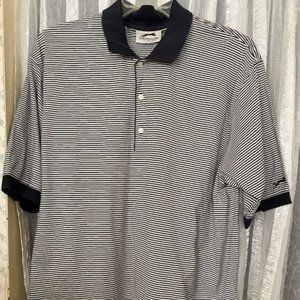 Slazenger Navy Blue Micro Stripe Men's Polo Shirt, size XL